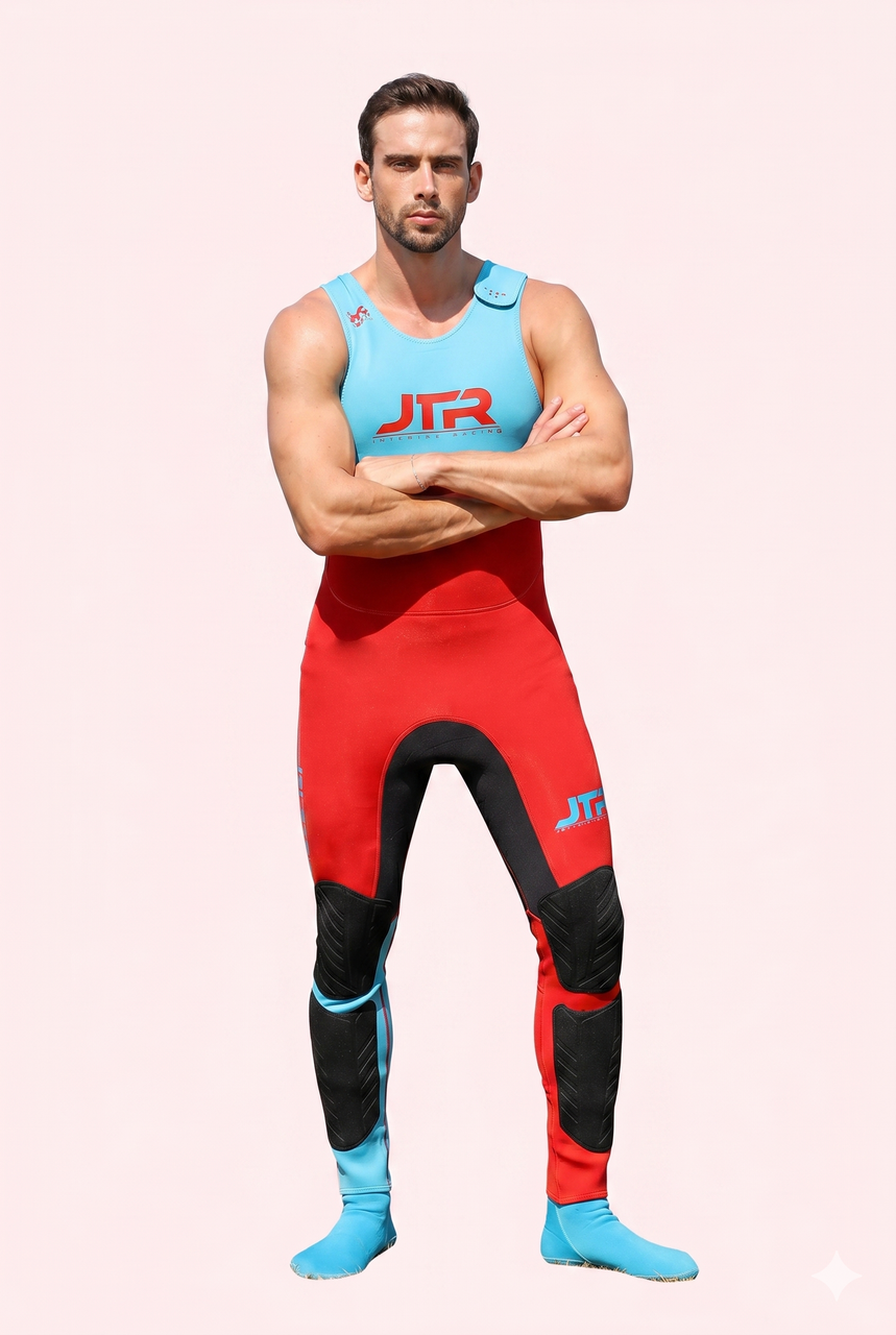 JTR Series 2 Piece Wetsuit Set | Red / Aqua  | John & Jacket