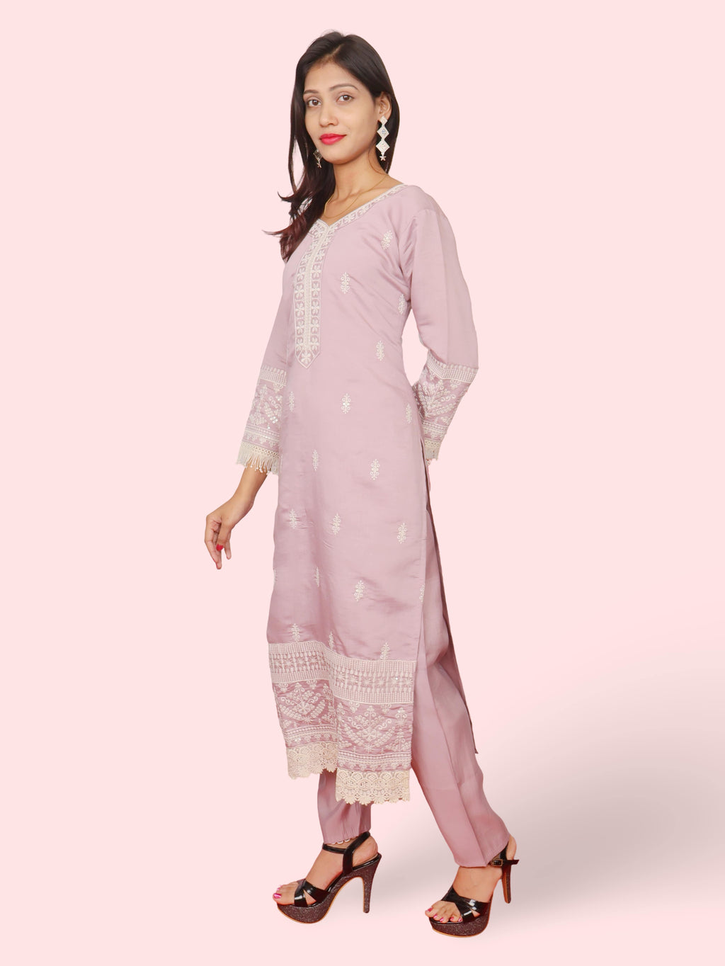 Women's Cotton-Silk Straight Suit with Dupatta