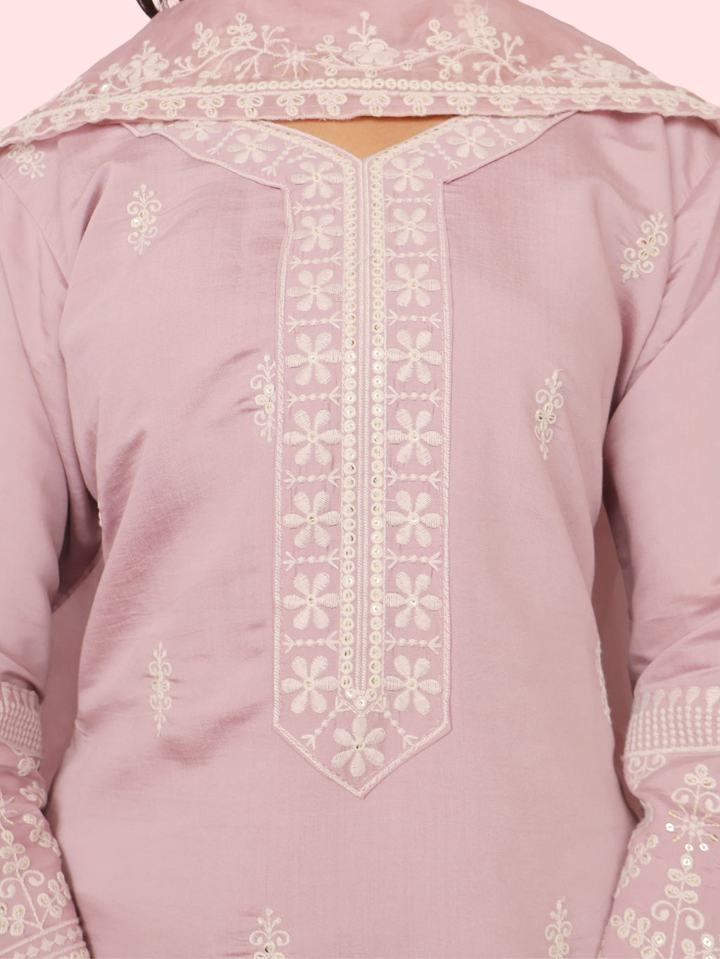 Women's Cotton-Silk Straight Suit with Dupatta