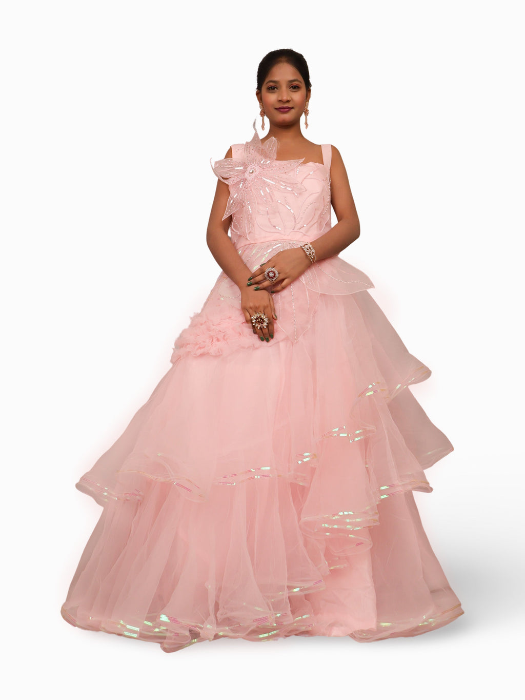 Gown with Beads & Sequin by Shreekama