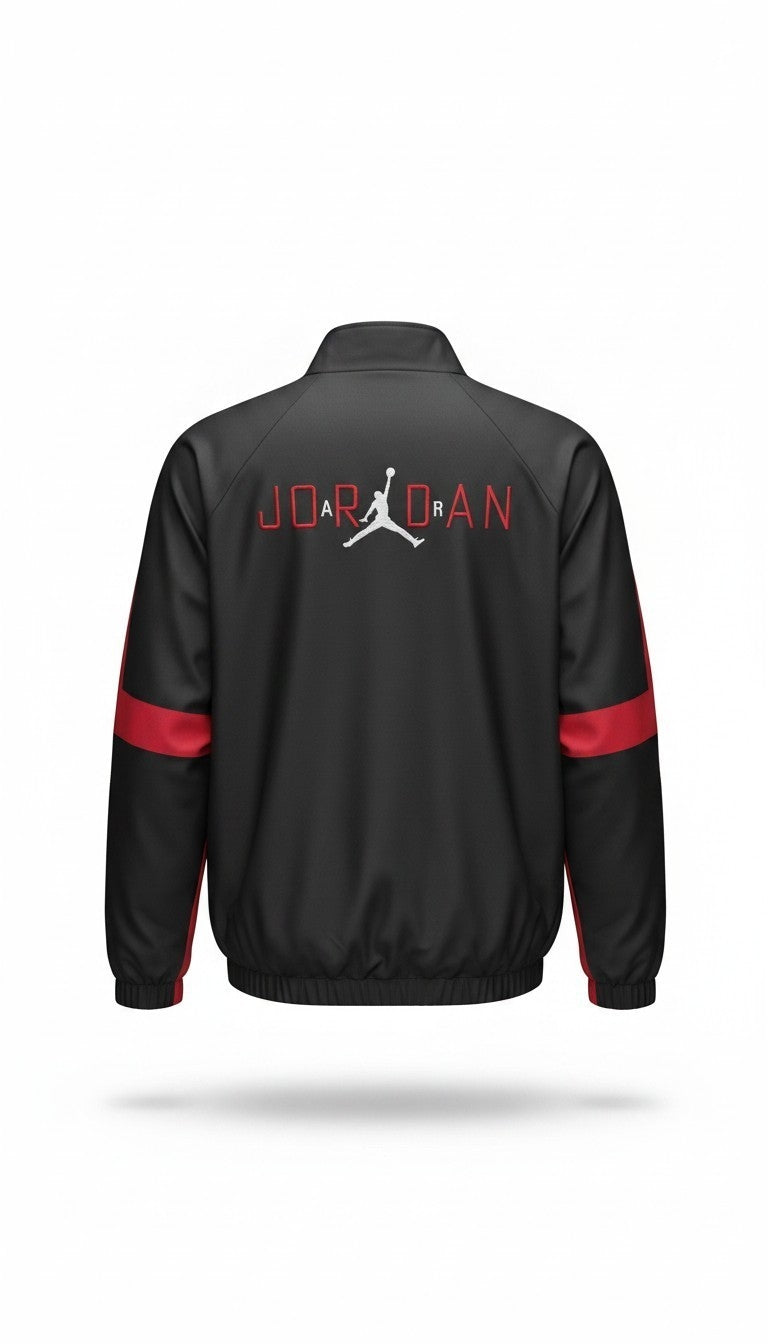 Men's Black & Red Lightweight Track Jacket