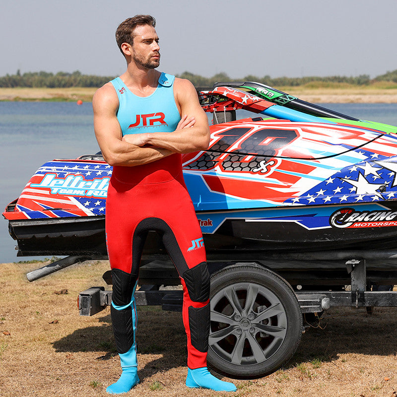 JTR Series 2 Piece Wetsuit Set | Red / Aqua  | John & Jacket