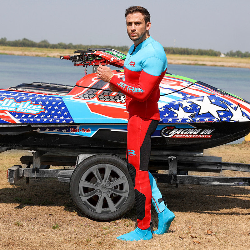 JTR Series 2 Piece Wetsuit Set | Red / Aqua  | John & Jacket
