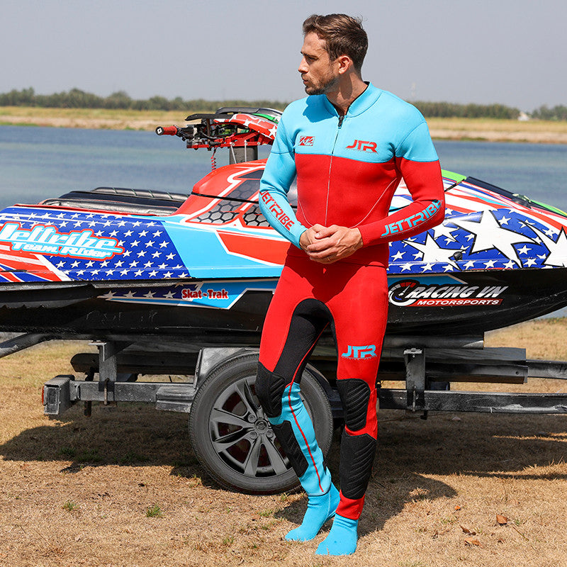 JTR Series 2 Piece Wetsuit Set | Red / Aqua  | John & Jacket
